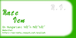 mate ven business card